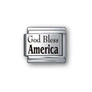 Body Candy Italian Charms Laser God Bless America Jewelry