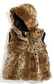 Juicy Couture Leopard Print Faux Fur Hooded Vest (Little Girls 