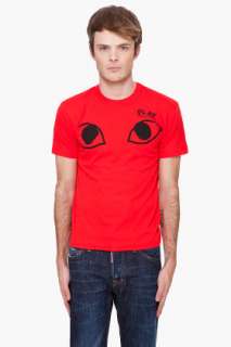 Play Comme Des Garçons Red Black Logo T shirt for men  