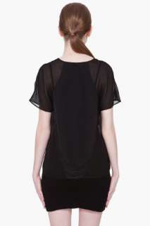 By Alexander Wang Black Silk Combo T shirt for women  