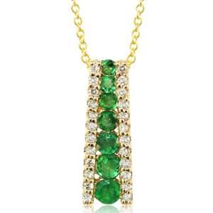   Jewelers 14K Yellow Gold Emerald Diamond Pendant (0.66 TCW): Jewelry