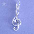 MUSIC NOTE TREBLE CLEF Sterling Silver Charm Pendant