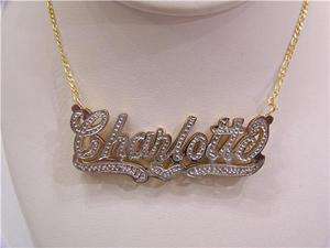 GP Double Name Plate NECKLACE/free chain/PERSONALIZED/D4  