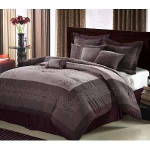   Oversized and Overfilled Comforter Set, Plum, King