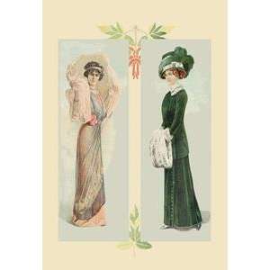  Vintage Art Lady in Pink, Lady in Green   11787 7