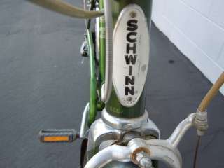 Vintage 1972 Schwinn Collegiate 5 Speed Green Mens Bike Bicycles 