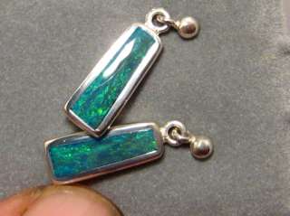 Solid Black Opal ( Stud or Dangle ) Earrings Sterling Silver  