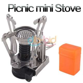 Outdoor Picnic Gas Burner Portable Camping Mini Steel Stove Case Hot 