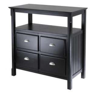 New Timber Wooden Sideboard Buffet Table Storage Black  
