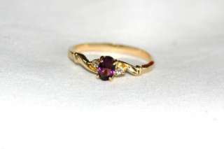 February Birthstone Ring~Amethyst Color Oval Stone  