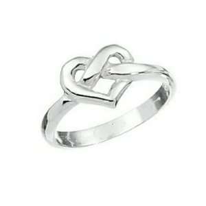    Endless Love Heart Knot Sterling Silver Ring Size 8 Jewelry