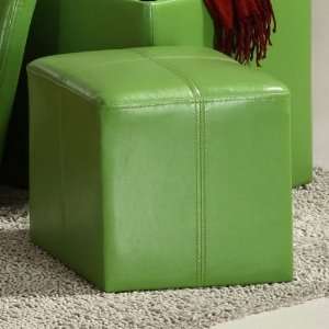  Storage Cube Ottoman in Green Bi cast Vinyl of Ladd 