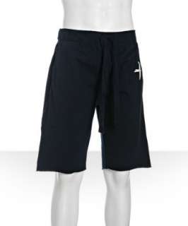 Relwen dark blue cotton Judo drawstring shorts   