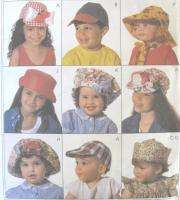Childs Baseball Caps Sailor Bush Sun Hat Accessory Sewing Pattern 