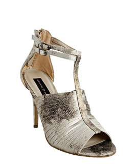 STEVEN by Steve Madden silver metallic embossed faux leather P Cadee 