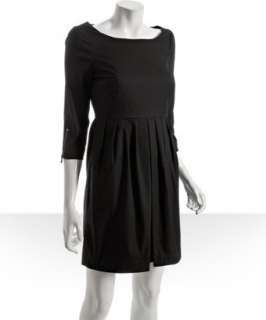 Marc New York black cotton zip sleeve boat neck dress   up to 