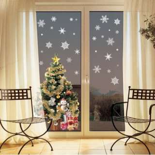 Snowflakes Pearl White Christmas Adhesive Removable Wall Decor Accents 