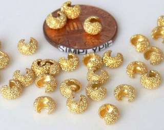 4mm Gold Plated STARDUST Crimp Bead Covers 50  