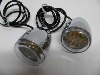 Pair Bullet Style Amber LED Motorcycle Turn Signals  