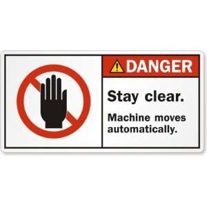  Stay clear. Machine moves automatically. Paper Labels, 4 