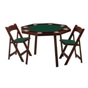  Kestell Mahogany Oak Compact Folding Poker Table with 