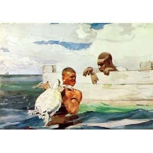    The Turtle Pond Winslow Homer Hand Painted Art