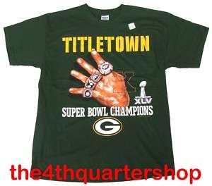 Green Bay Packers Mens Super Bowl Champs Ring T Shirt  