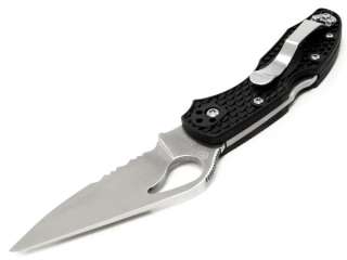 Spyderco Byrd Meadowlark2 Knife Black FRN/Half Serrated  
