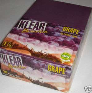 1x BOX KLEAR 1.25 transparent Rolling Paper GRAPE  