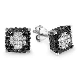   Diamond Micro Pave Ice Cube Stud Earrings (1.00 cttw, G H color, I1 I2
