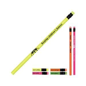  Neon colored wood pencil with number 2 2 1/2 lead and 
