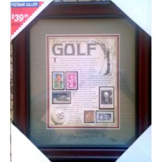  Postmark Gallery A Stamp Art History of Golf Framed