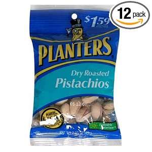 Planters Pistachios, Dry Roasted, 2.25 Ounce Bags (Pack of 12)  