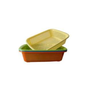  Oblong Plastic Basket, Assorted Colors 