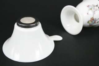 Ancient China Boy Porcelain Tea Strainer n Stand Holder  
