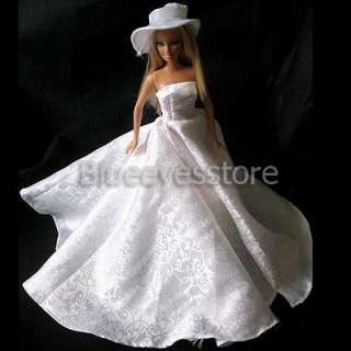   Beautiful Sexy Fashion Wedding Dress Clothes Handmade For Barbie Doll