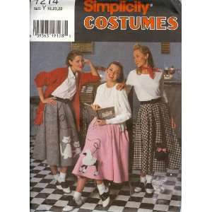  Simplicity Costumes 7214 Poodle Skirt Size 18 20 22: Arts 