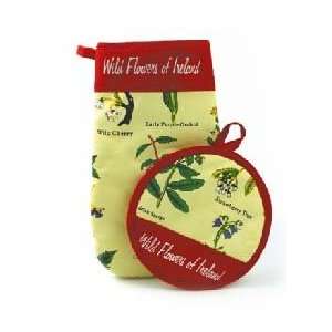  Wildflowers of Ireland Oven Glove and Stand Set