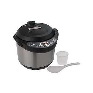 CooksEssentials 4qt Digital Stainless Steel Pressure Cooker w/ Hinged 