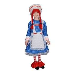  Pretend Rag Doll Girl Child Costume Dress Up Set Size 4 6 