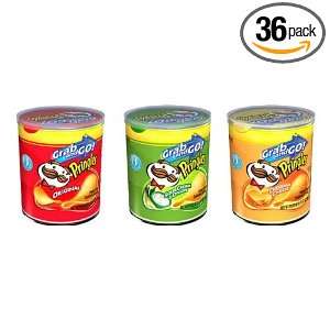 Pringles Grab and Go Potato Crisps   Variety Pack, 1.41 Oz (Pack of 36 