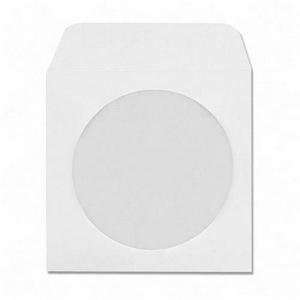 CD DVD DISC WHITE PAPER SLEEVES WITH WINDOW AND FLAP, 120 GRAM, PSP10 