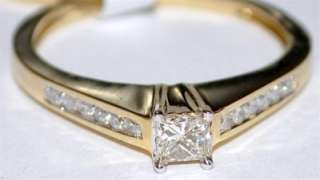 DIAMOND WEDDING SET ENGAGEMENT RING AND BAND 0.50CT YELLOW GOLD 