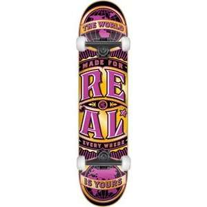 Real World Wide [Small] Complete Skateboard   7.81 Purple w/Mini Logos 