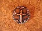 Rd Copper Concho Cross and Antique Silver Star 1 1/8  