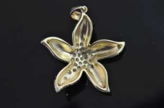 14K Gold Fancy Diamond Starfish Beach Charm Pendant  