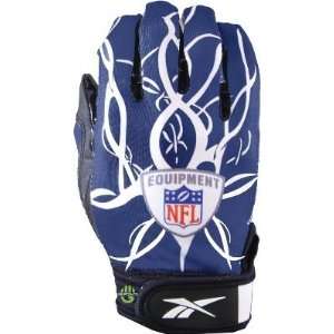  Reebok Adult NFL Mayhem Navy Football Gloves   Medium 