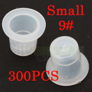 300 PCS Ink Caps Small Plastic Cups Tattoo Supplies #9 USA  