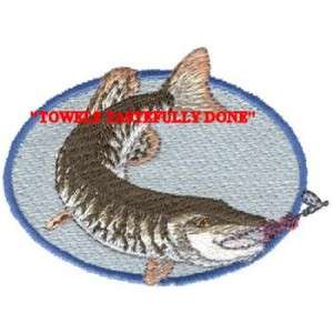 MUSKY FISH   FISHING   2 EMBROIDERED HAND TOWELS  