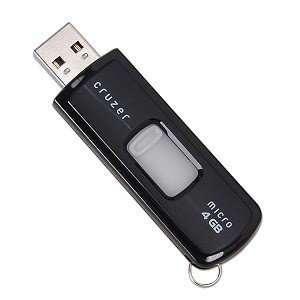  SanDisk Cruzer Micro 4GB USB 2.0 Flash Drive (Black 